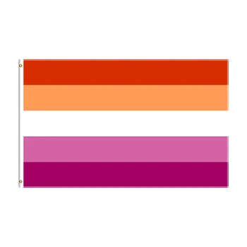 3x5 Pēdu LGBT Saulrieta Lezbiešu Praida Karoga Poliestera Iespiesti Lesbiešu Banner Dekors